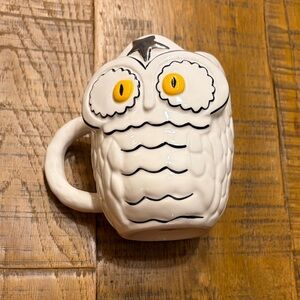 Anthropologie White and Yellow Owl Mug